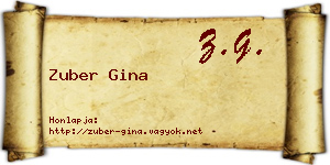 Zuber Gina névjegykártya
